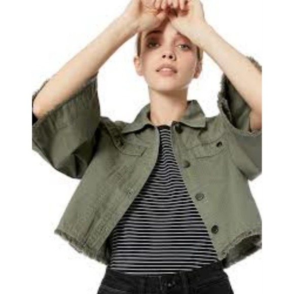 Jack by BB Dakota Ready For It Cotton Canvas Jacket Green Medium - Picture 3 of 10